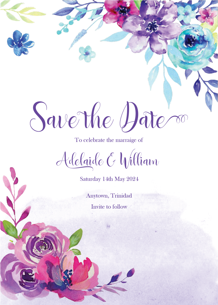 Adelaide & William Wedding Invitation