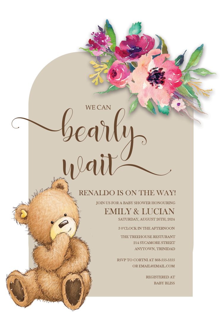 Bearly Wait Baby Shower Invitation