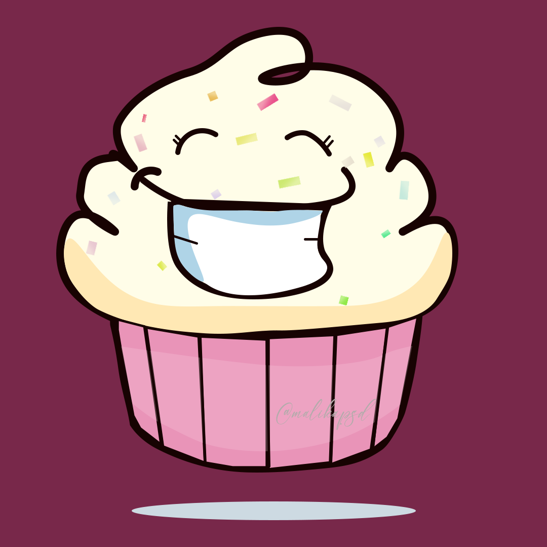 Happy Cupcake Illustration